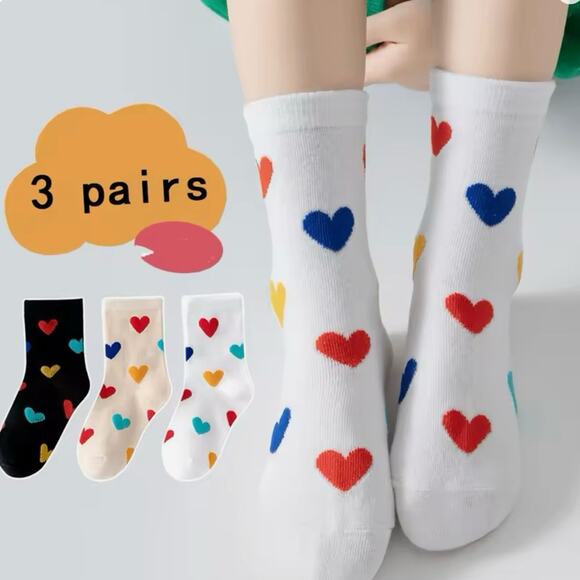 New lot of 3 heart Valentine's Day’s Day socks kids 4-6 - Picture 6 of 6